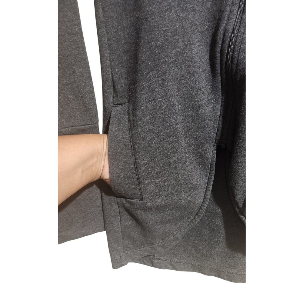 The North Face Womens Jacket Hoodie Size Medium Gray Tunic Asymmetric Full Zip - Picture 9 of 10